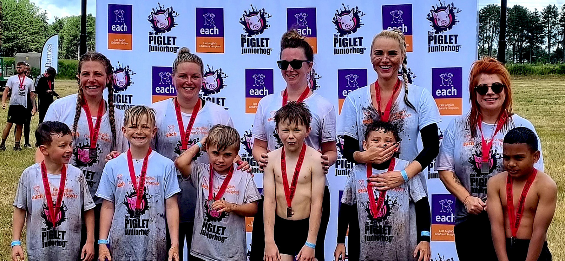 Young gymnasts vault through 4km of mud for East Anglia’s Children’s Hospices image